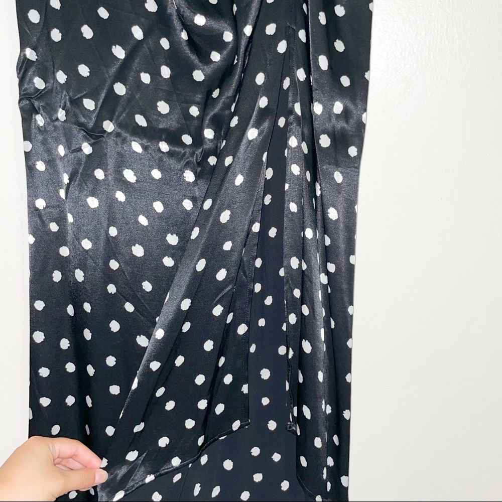 Zara black satin polka dot midi skirt - Picture 5 of 9